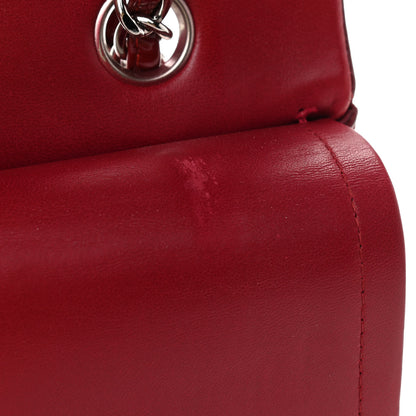 Chanel Patent Calfskin Quilted Medium Double Flap Dark Red 12 of 14