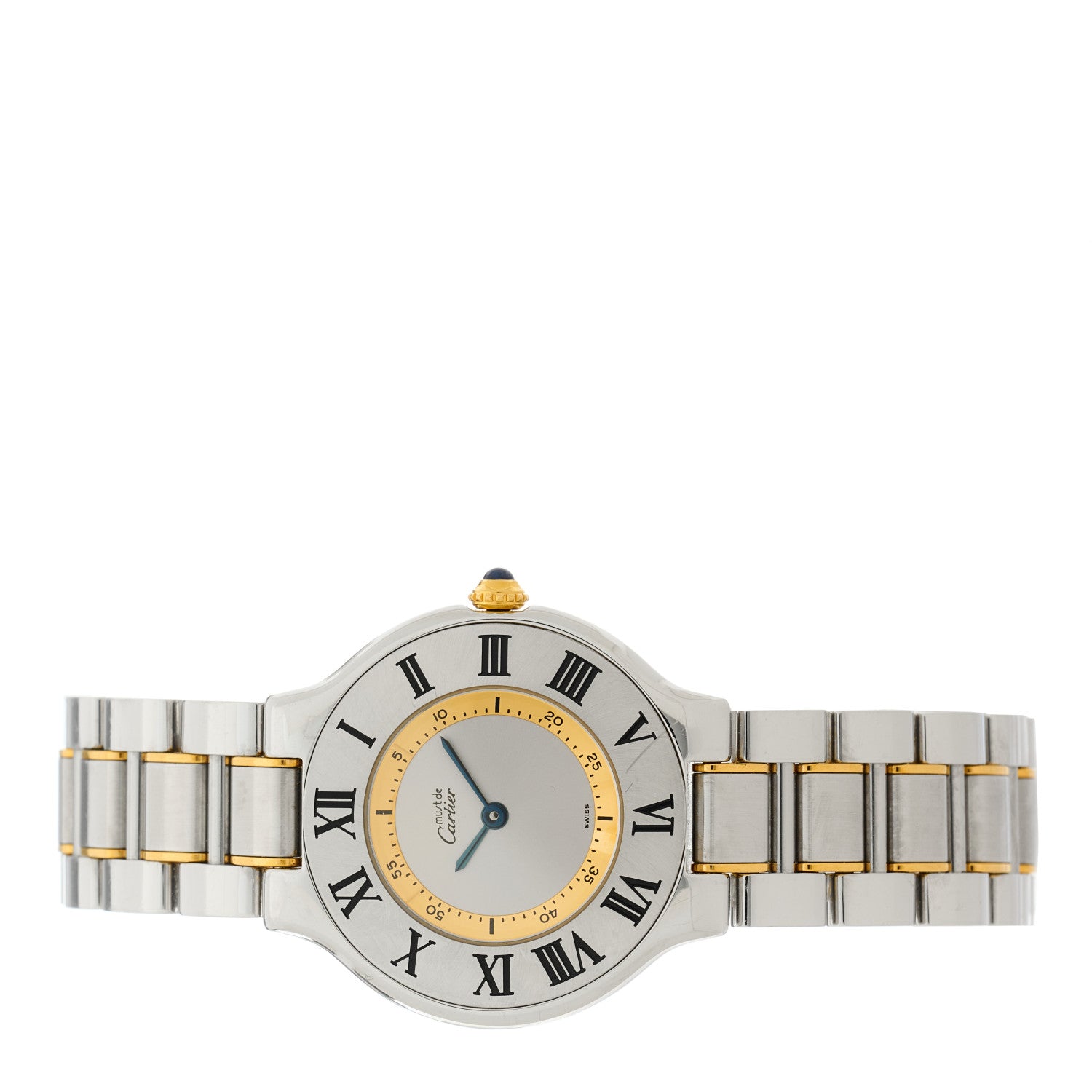 Cartier Stainless Steel 18K Yellow Gold 31mm Must De 21 Quartz Watch 2 of 4