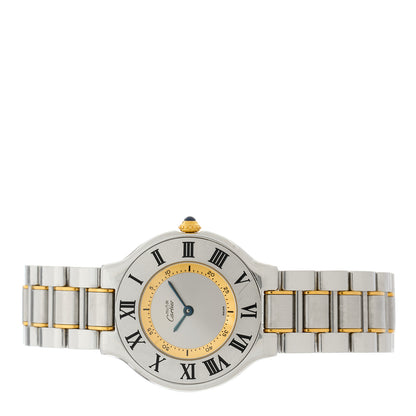 Cartier Stainless Steel 18K Yellow Gold 31mm Must De 21 Quartz Watch 2 of 4