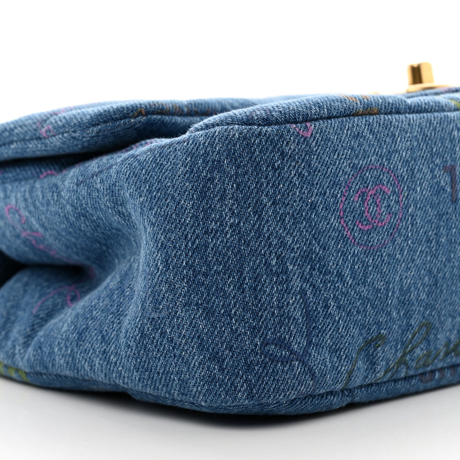 Chanel Denim Quilted Mini Denim Mood Rectangular Flap Blue Multicolor 9 of 10