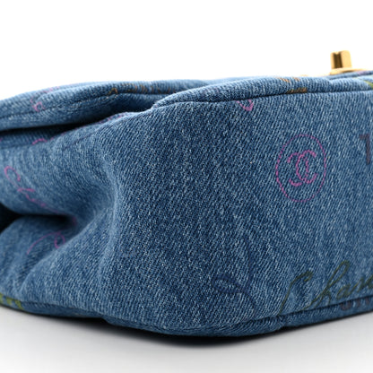 Chanel Denim Quilted Mini Denim Mood Rectangular Flap Blue Multicolor 9 of 10
