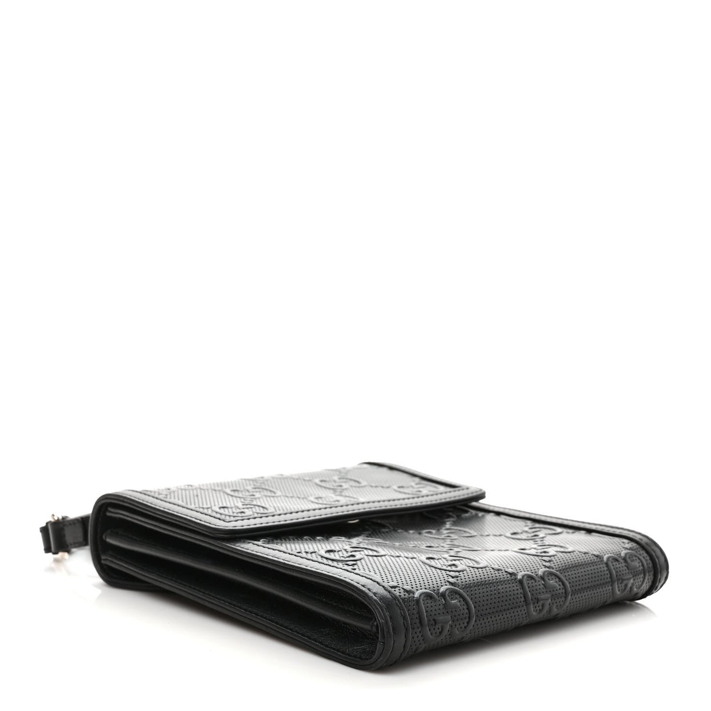 Calfskin GG Tennis Embossed Messenger Bag Black