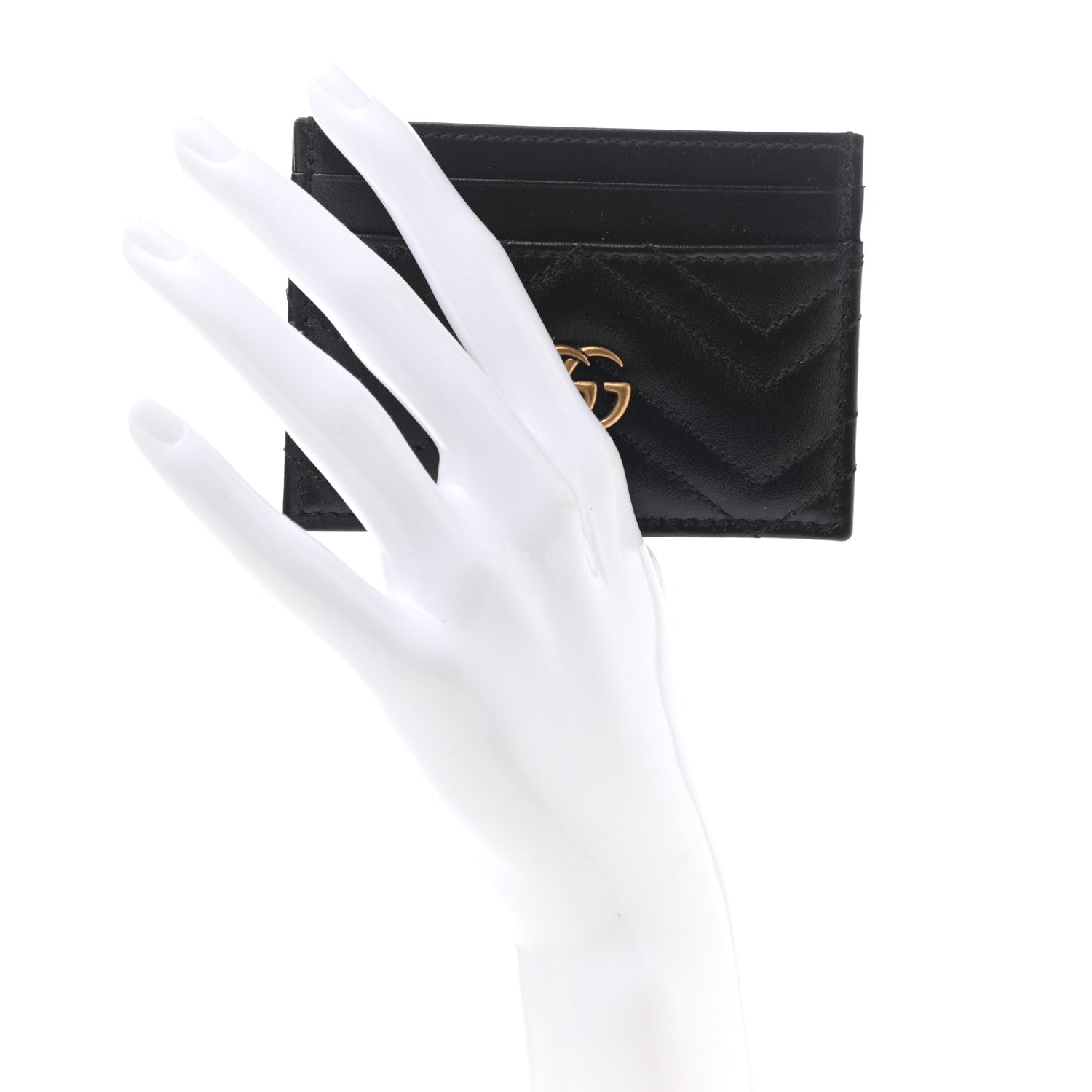 Gucci Calfskin Matelasse GG Marmont Card Holder Black 2 of 7
