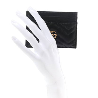 Gucci Calfskin Matelasse GG Marmont Card Holder Black 2 of 7