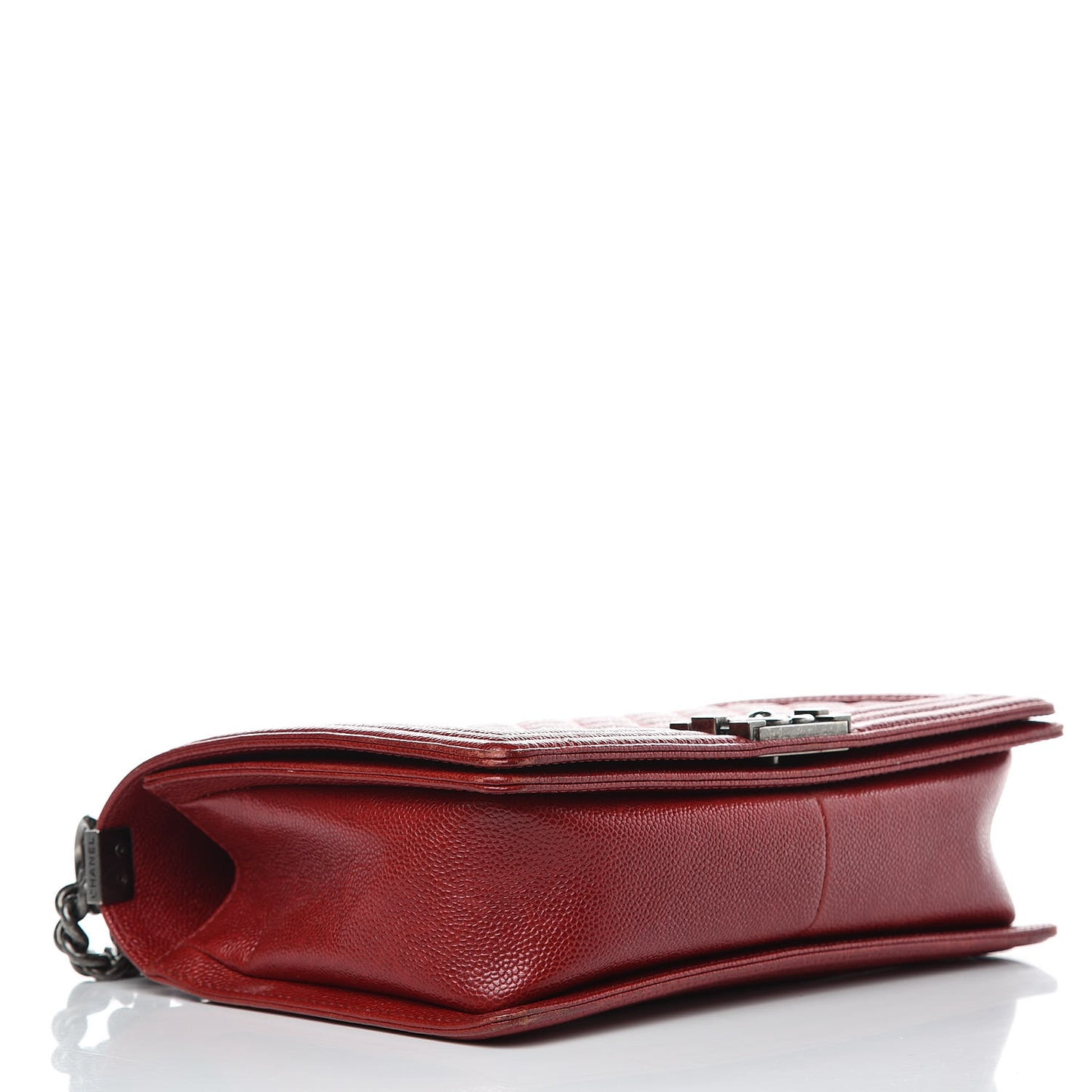 Caviar Quilted New Medium Boy Flap Dark Red