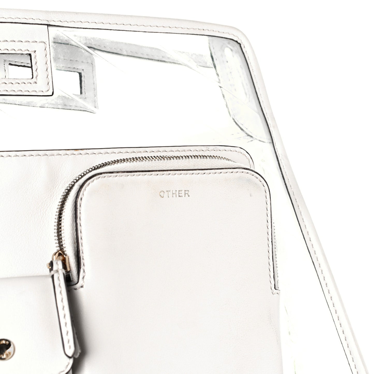 TPU Vitello Grace Pequin Pocket Medium Peekaboo Defender White