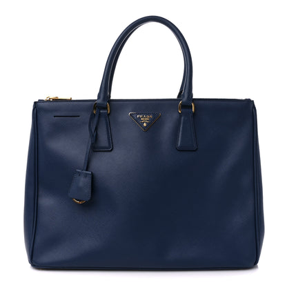 Prada Saffiano Lux Extra Large Galleria Double Zip Tote Bluette 1 of 13