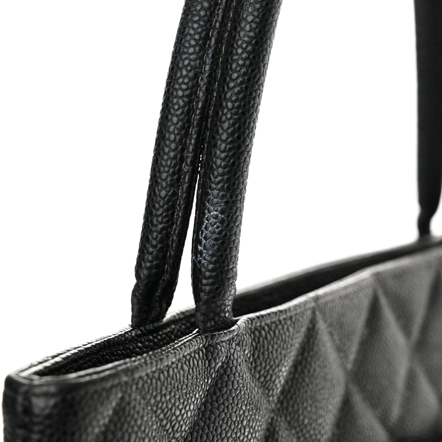 Caviar Quilted Medallion Tote Black