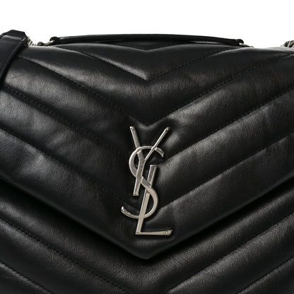 Saint Laurent Calfskin Y Quilted Monogram Medium Loulou Chain Satchel Black 8 of 10