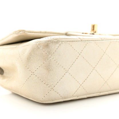 Chanel Iridescent Calfskin Quilted Mini Rectangular Flap Light Gold 9 of 12