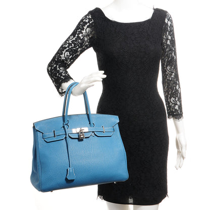Hermes Togo Birkin 35 Blue Jean 22 of 28