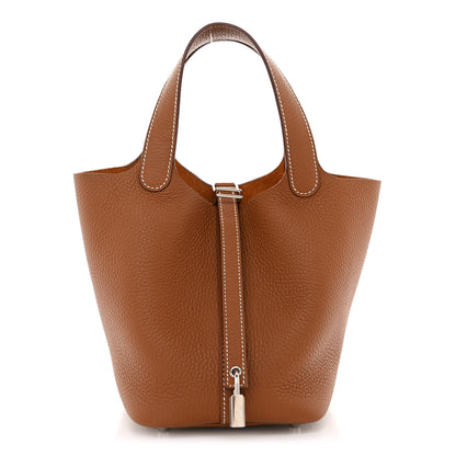 Hermes Taurillon Clemence Picotin Lock 18 PM Gold 1 of 9