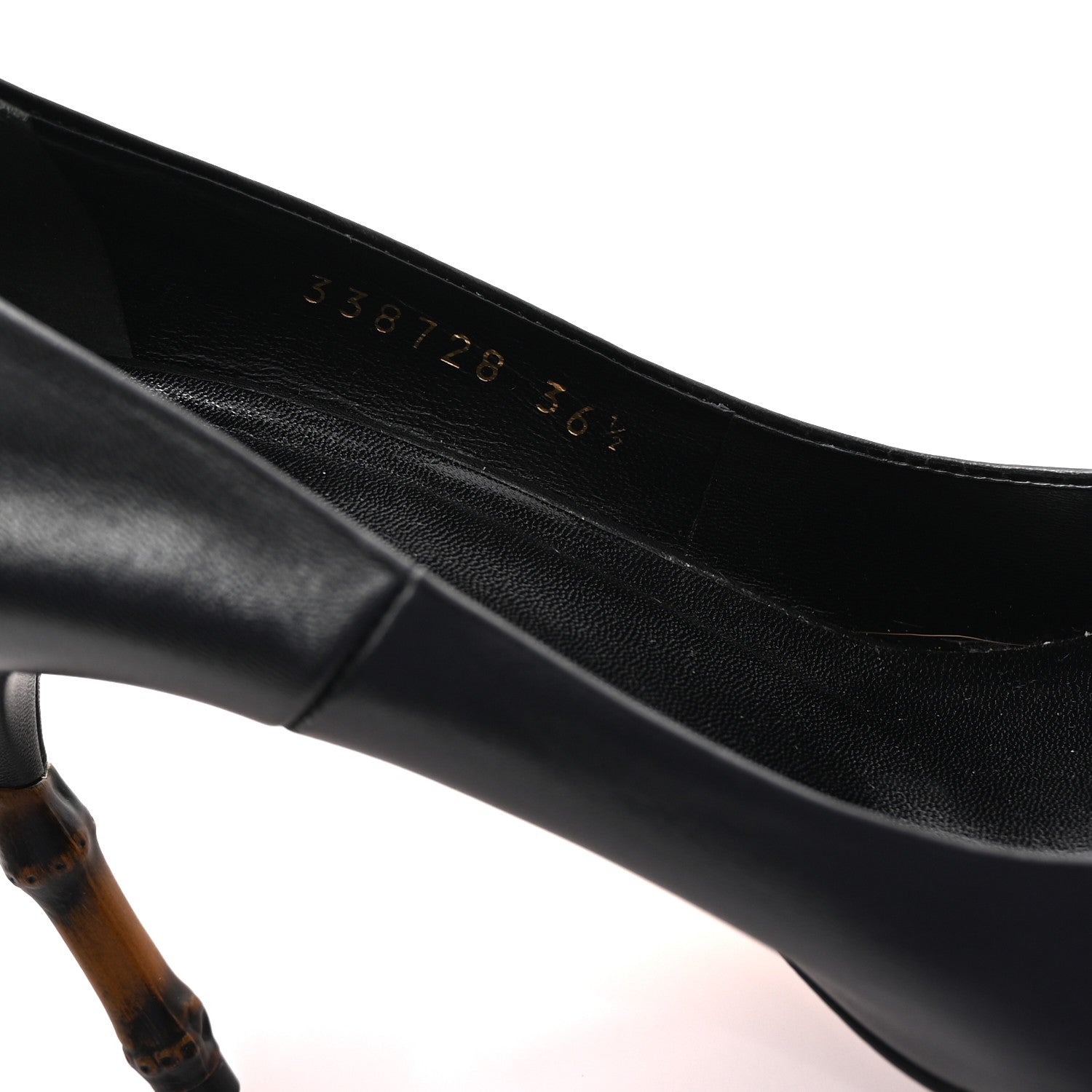 Gucci Calfskin Kristen Bamboo Pumps 36.5 Black 9 of 10