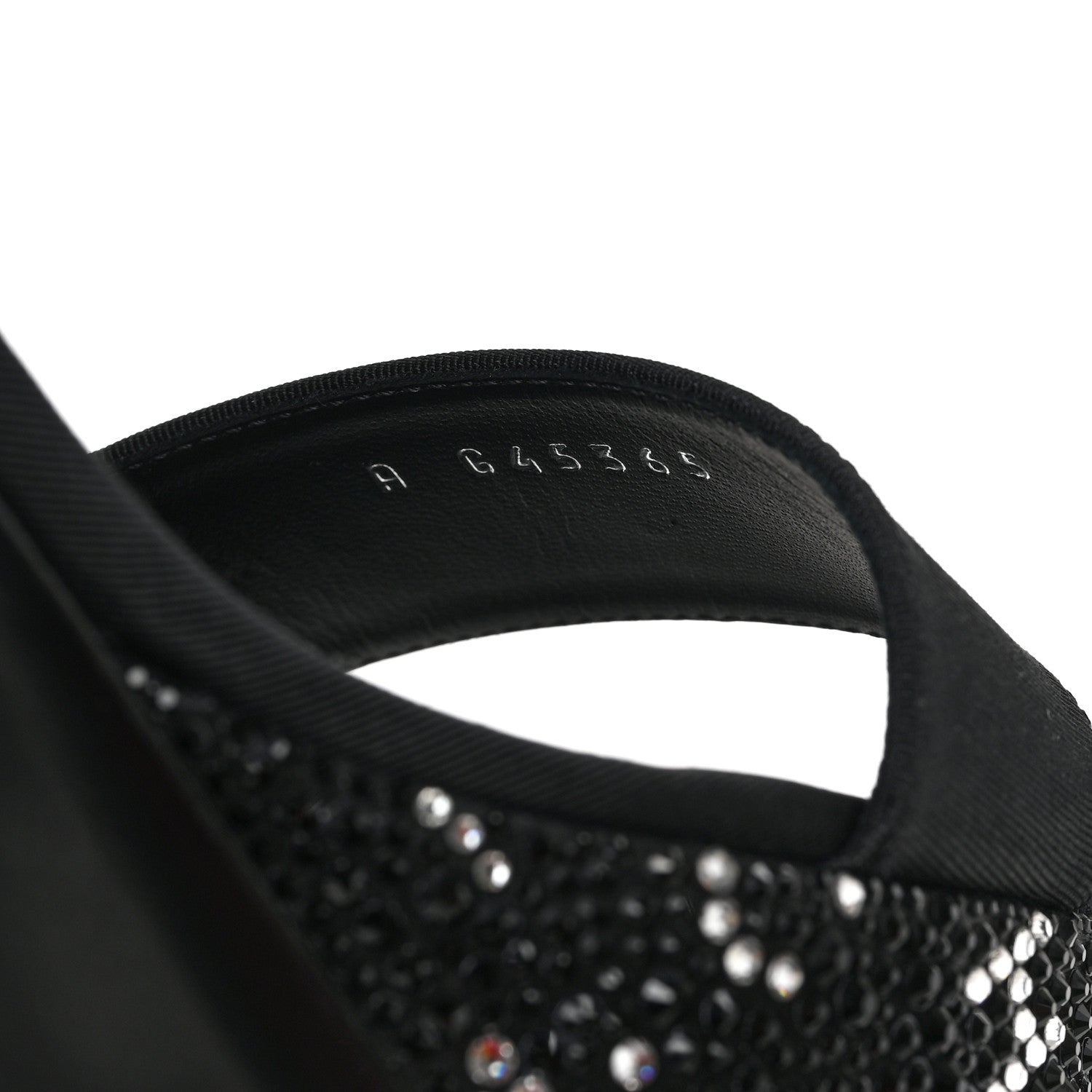 Chanel Grosgrain Strass Logo Platform Sandals 37.5 Black Silver 8 of 9