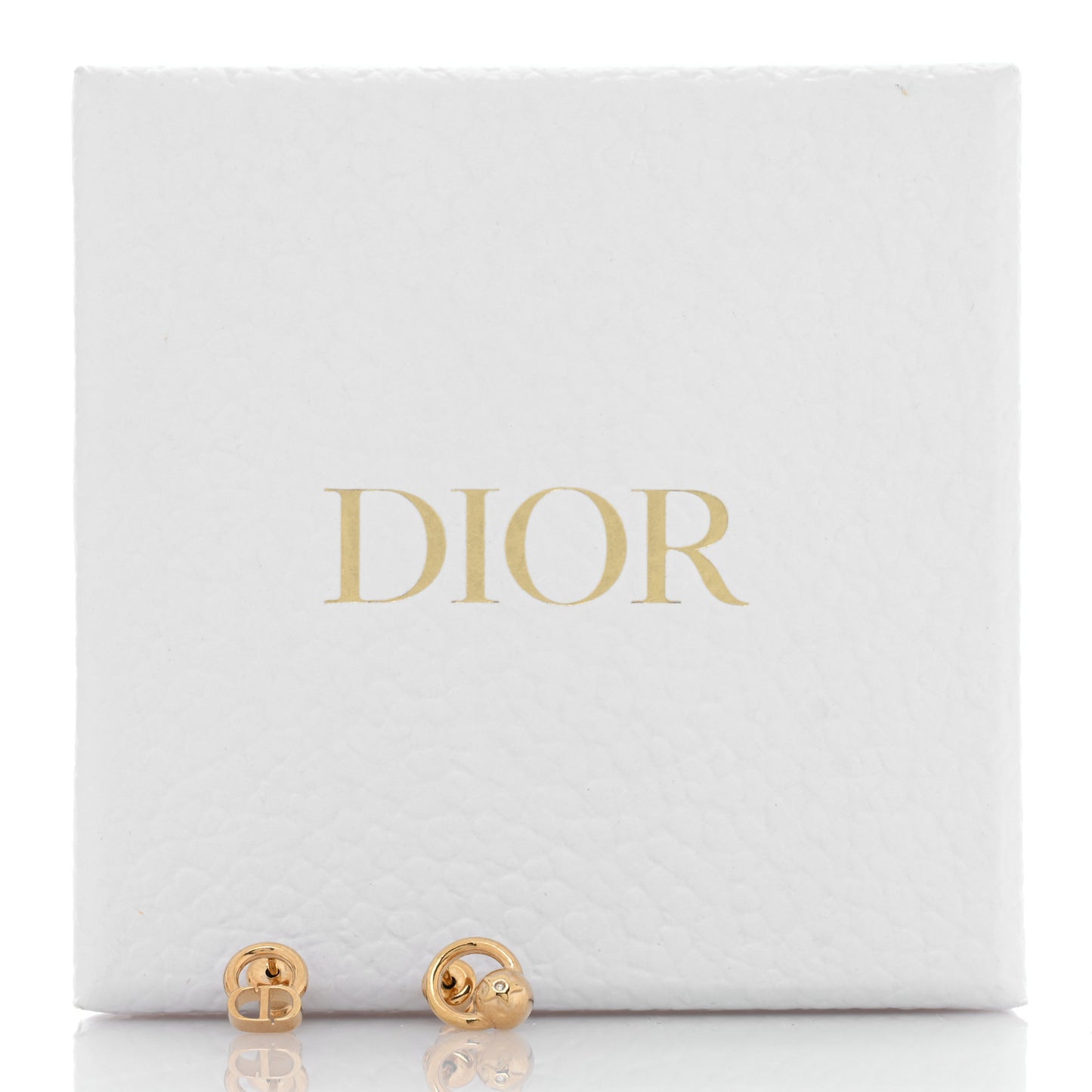 Metal CD Stud Earrings Gold