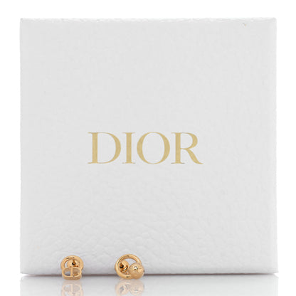 Christian Dior Metal CD Stud Earrings Gold 5 of 5
