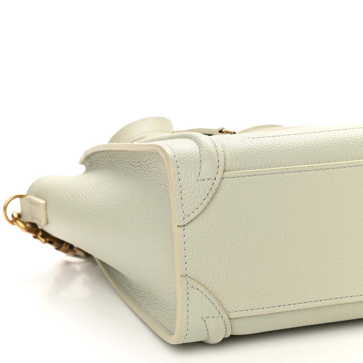 Celine Drummed Calfskin Nano Luggage Vert D'eau 9 of 10