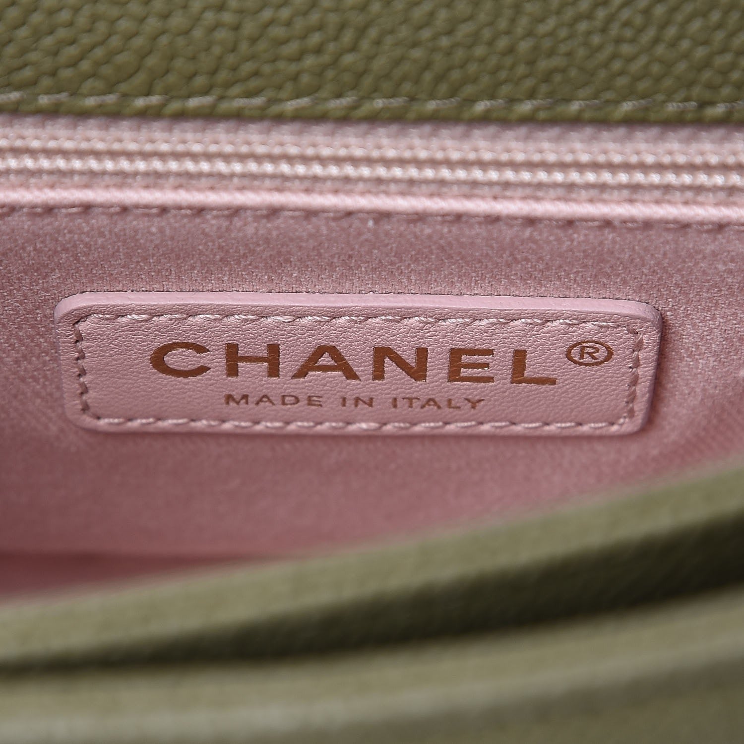 Chanel Grained Calfskin Quilted Small Cuba Top Handle Flap Khaki 6 of 7