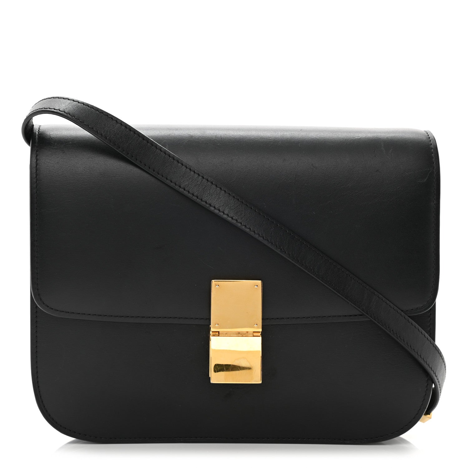 Celine Box Calfskin Medium Classic Box Flap Bag Black 1 of 13