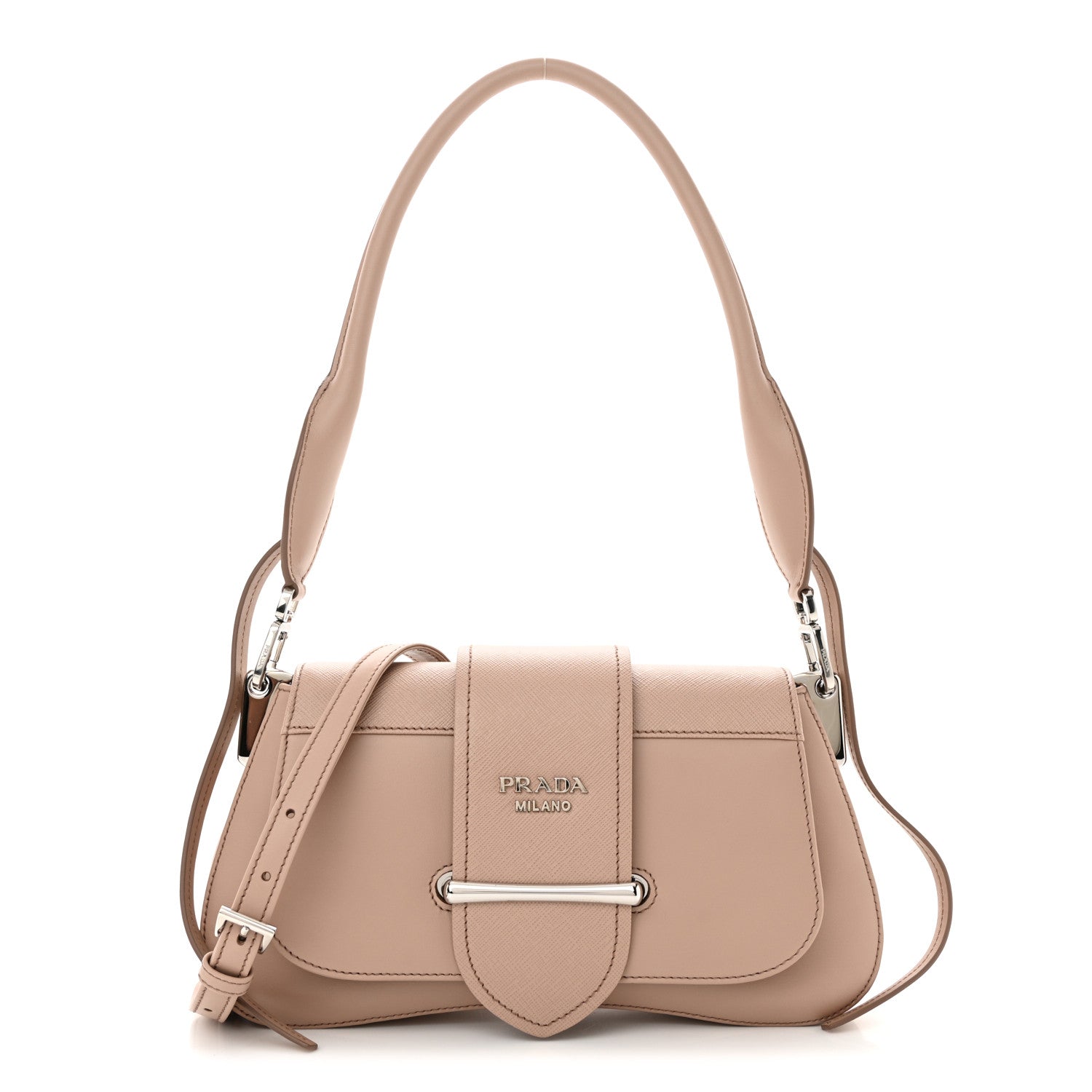 Prada City Calfskin Saffiano Sidonie Shoulder Bag Cipria 1 of 12