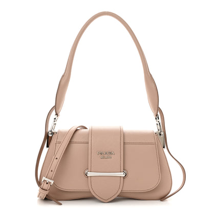 Prada City Calfskin Saffiano Sidonie Shoulder Bag Cipria 1 of 12