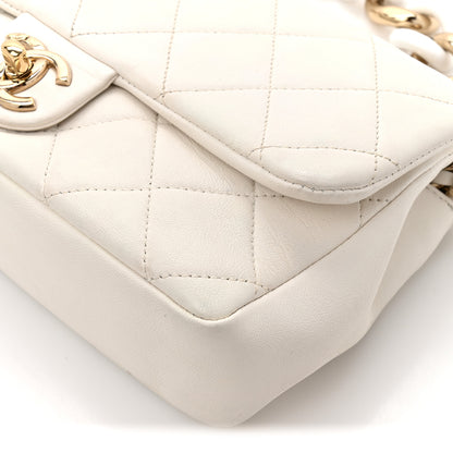 Chanel Lambskin Quilted Resin Bi-Color Chain Flap Bag White 11 of 14