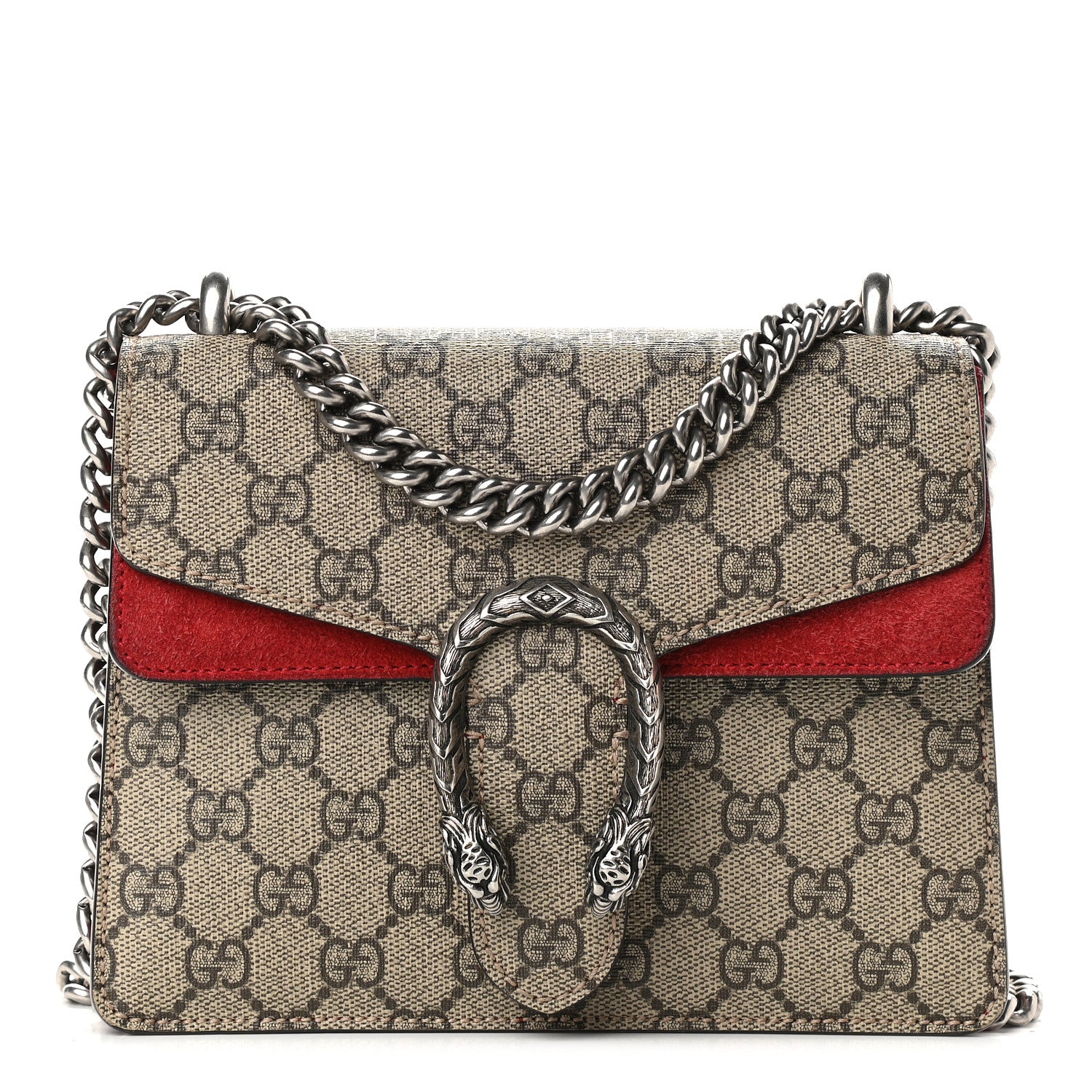 Gucci GG Supreme Monogram Mini Dionysus Shoulder Bag Hibiscus Red 1 of 9