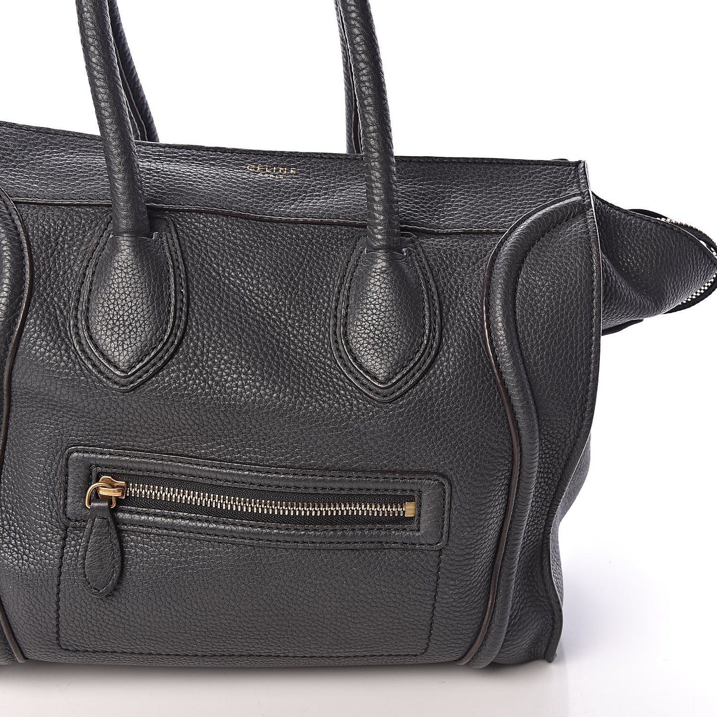 Drummed Calfskin Mini Luggage Anthracite