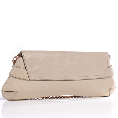 Gucci Textured Leather Horsebit Clutch Beige 3 of 9