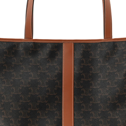 Celine Triomphe Canvas Calfskin Medium Cabas Bag Tan 8 of 10