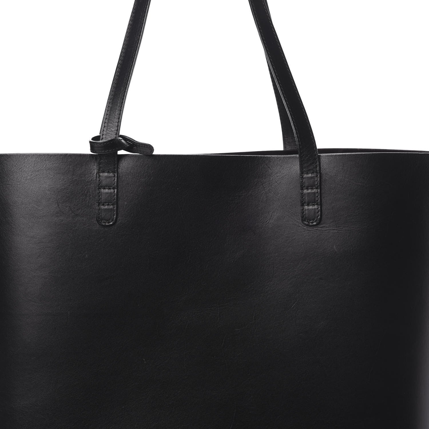 Mansur Gavriel Smooth Calfskin Large Shopping Tote Black Argento 9 of 17