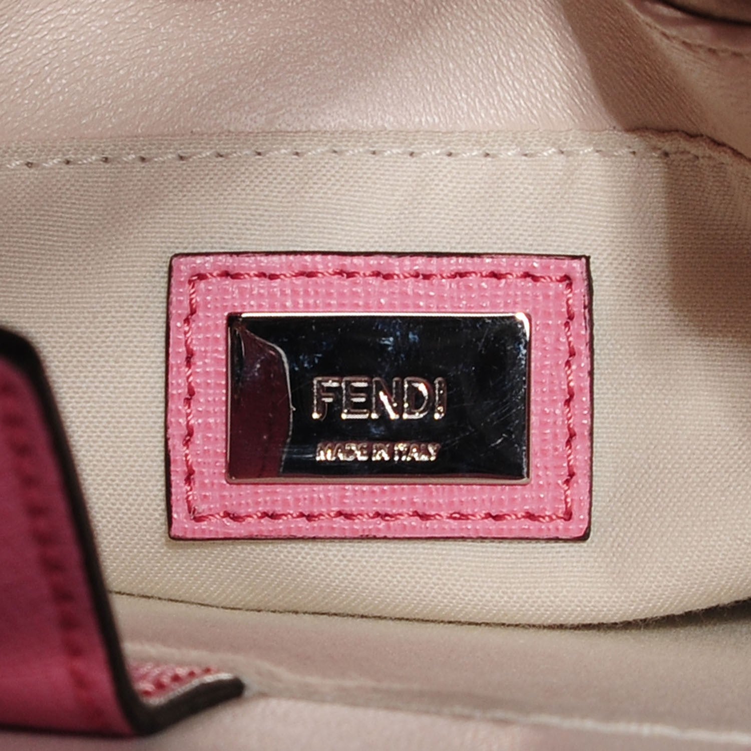 Fendi Vitello Elite Flamingo Mink Monster Charm Petite 2Jours Tote Pink Multicolor 15 of 26