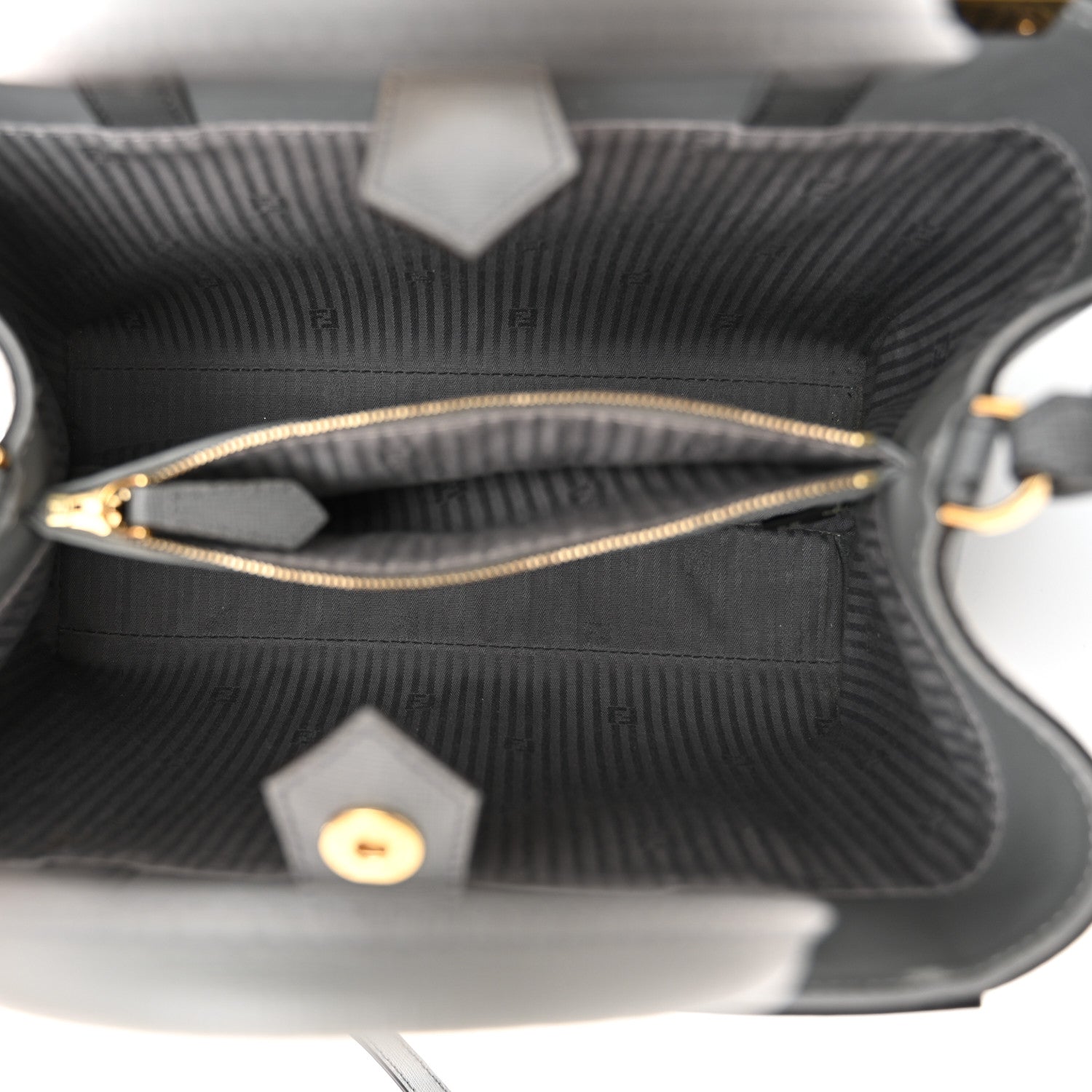 Fendi Vitello Elite Petite 2Jours Tote Grigio Grigio Chiaro 5 of 12