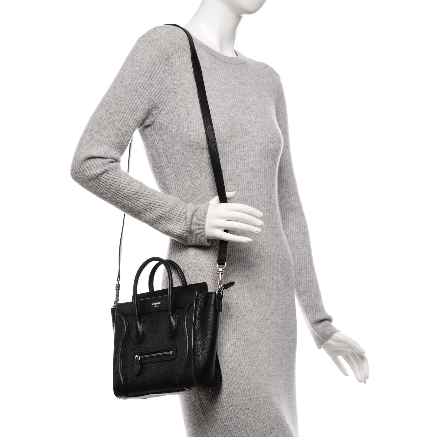 Drummed Calfskin Nano Luggage Black