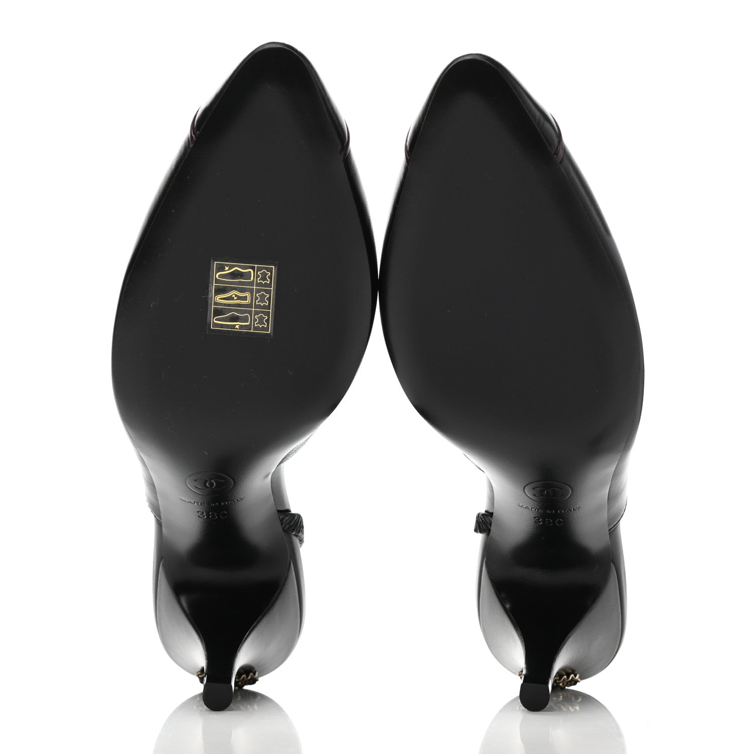 Chanel Lambskin Slingback CC Cap Toe Pumps 38 Black 5 of 9
