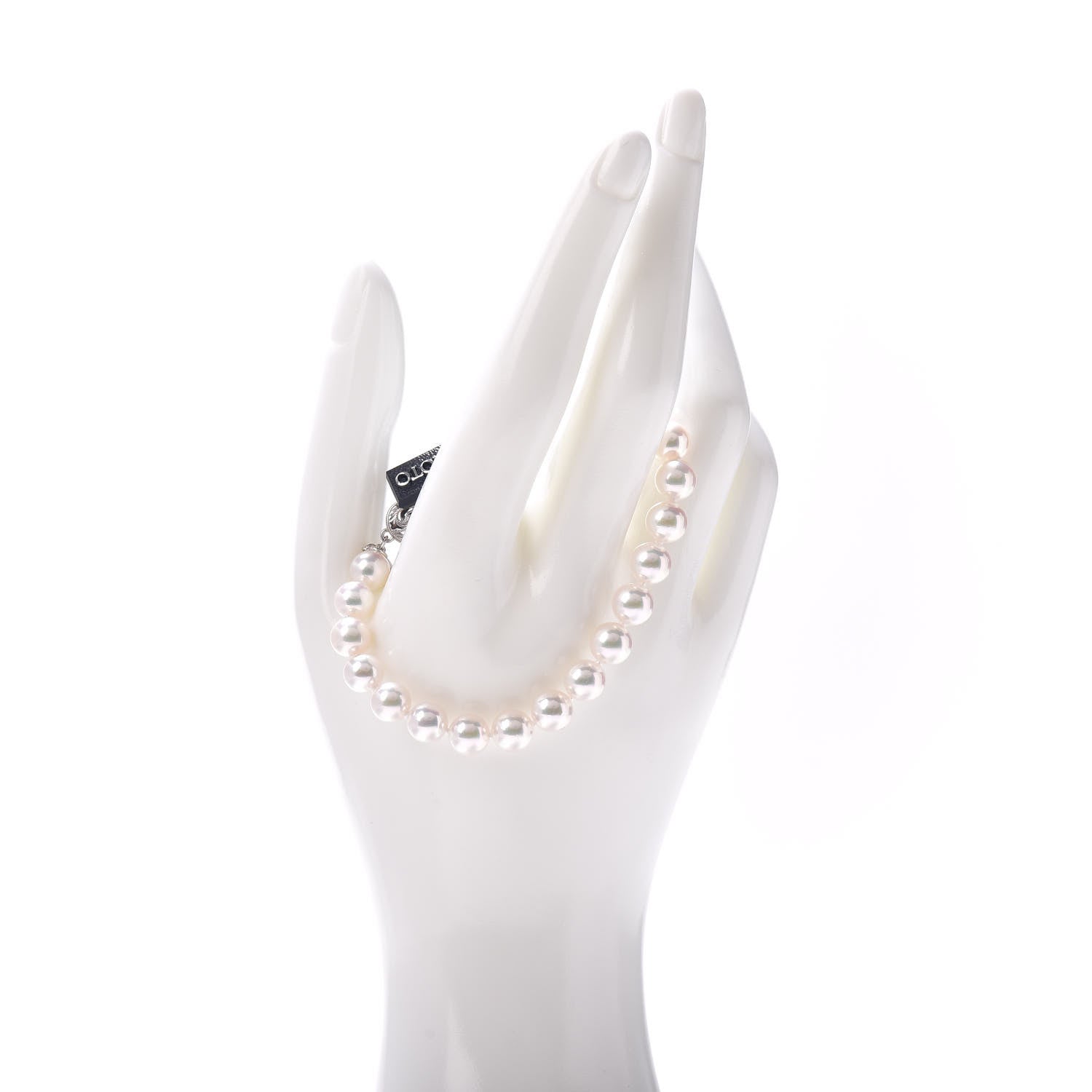 Mikimoto 18K White Gold Akoya Pearl 7mm Strand Bracelet 2 of 5