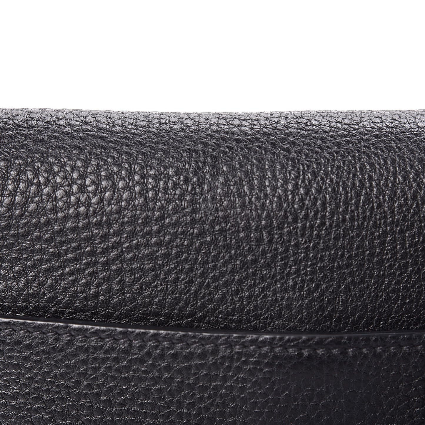Vitello Daino Double Buckle Messenger Bag Black