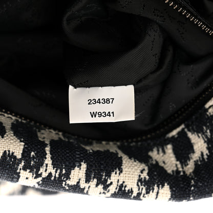 Stella McCartney Linen Leopard Small Falabella Tote Black White 7 of 10