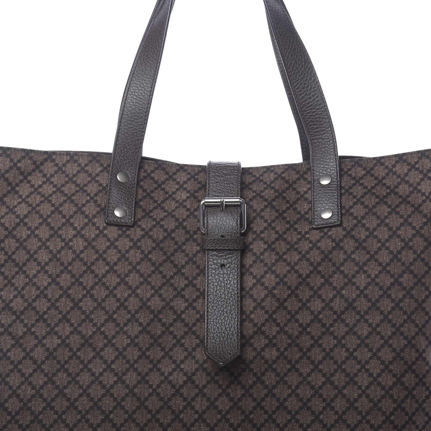Nylon Diamante Web Buckle Tote Brown