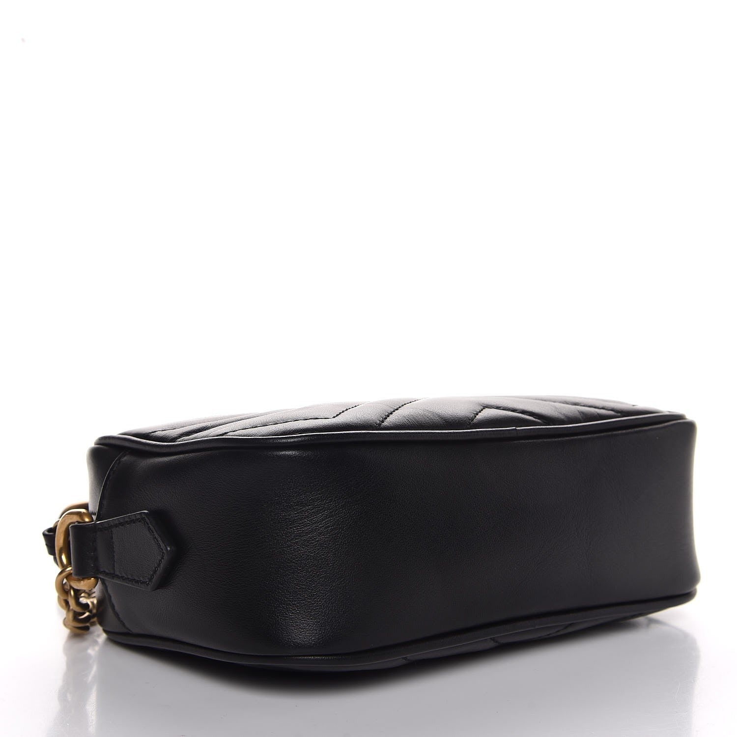 Gucci Calfskin Matelasse Mini GG Marmont Chain Shoulder Bag Black 4 of 7