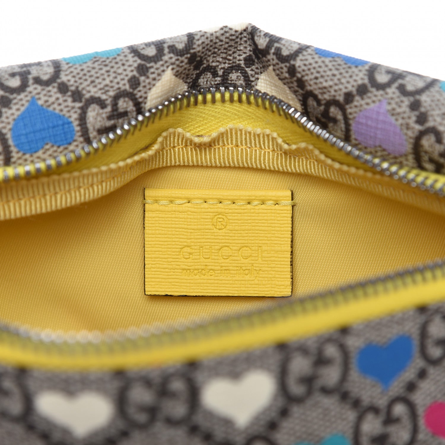 Gucci Soft GG Supreme Monogram Hearts Web Childrens Belt Bag Beige Ebony Multicolor Freesia 8 of 9