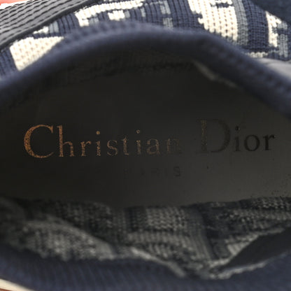 Christian Dior Technical Knit Calfskin Oblique Womens Walk'n Dior High Top Sneakers 36.5 Deep Blue 7 of 8