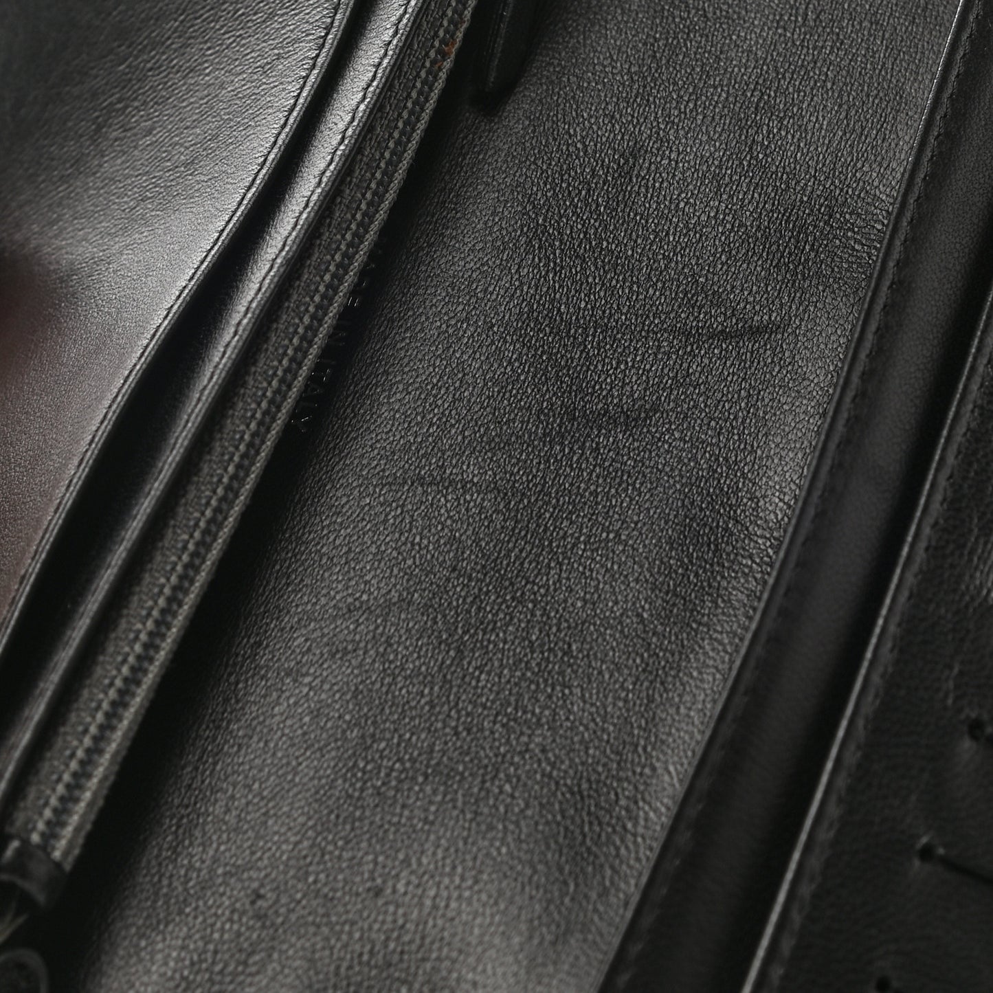 Lambskin Camellia Embossed Yen Wallet Black