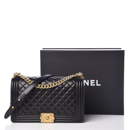 Chanel Lambskin Quilted New Medium Boy Flap Black 14 of 14