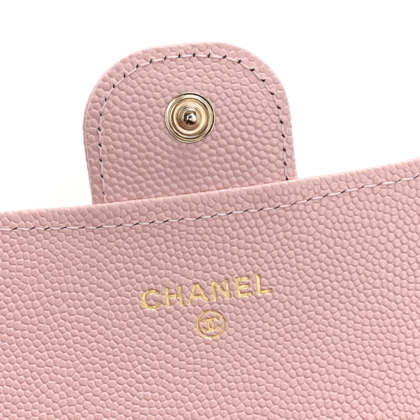 Caviar Quilted Large Gusset Flap Wallet Light Pink