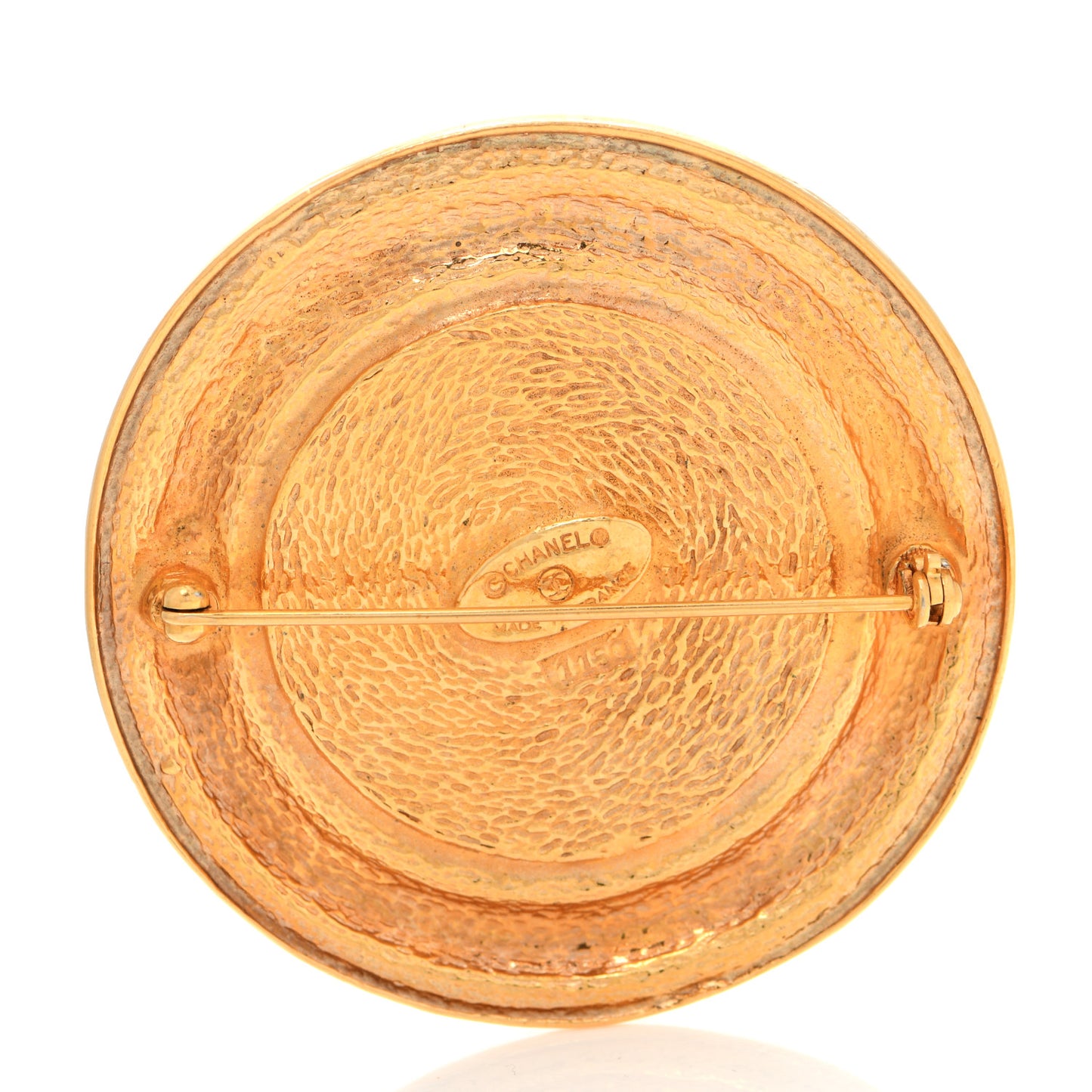 31 Rue Cambon Medallion Brooch Gold
