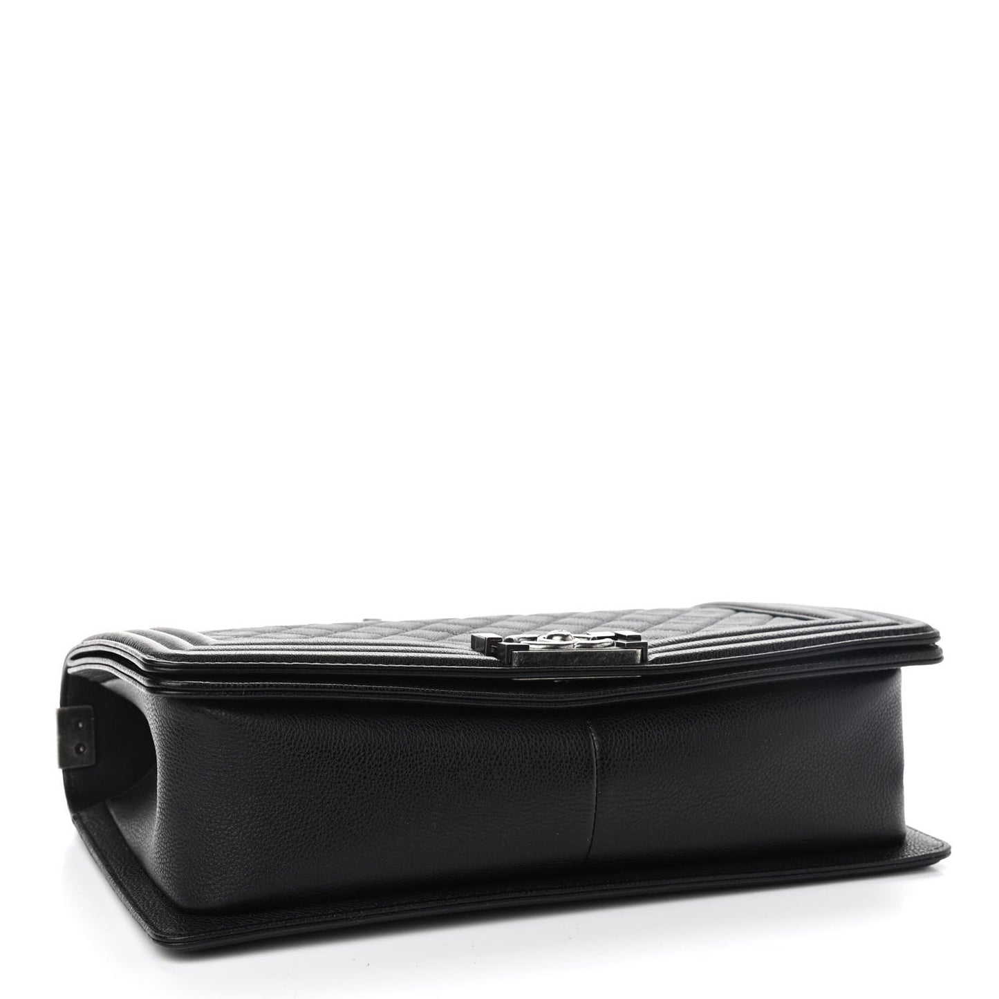 Grained Calfskin Quilted New Medium Boy Flap Black