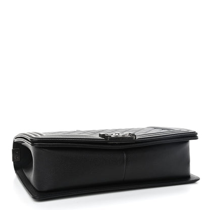 Chanel Grained Calfskin Quilted New Medium Boy Flap Black 4 of 9