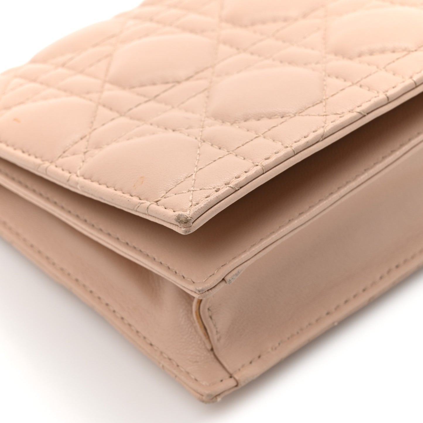 Lambskin Cannage Lady Dior Convertible Clutch Pink