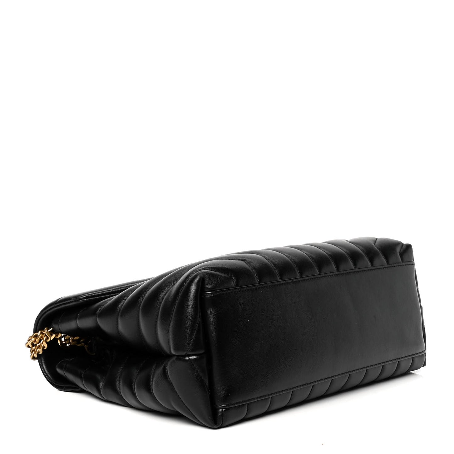Calfskin Y Quilted Monogram Medium Loulou Chain Satchel Black